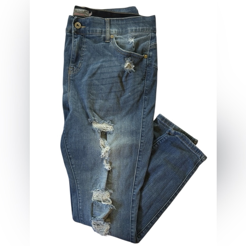 Torrid Distressed Blue Skinny Jeans – Plus Size